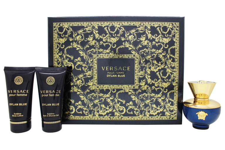 Versace Pour Femme Dylan Blue Presentset 50ml EDP + 50ml Body Lotion + 50ml Duschgel Versace