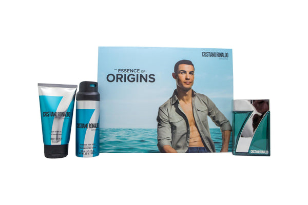 Cristiano Ronaldo CR7 Origins Gift Set 100ml EDT Spray + 150ml Shower Gel + 150ml Body Spray Cristiano Ronaldo