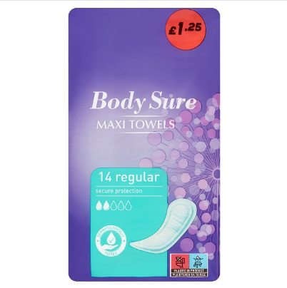 Body Sure 14 Maxi Towels Regular - Case of 12 Body Sure