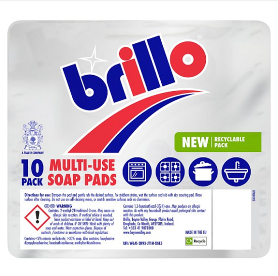 Brillo 10 Multi-Use Soap Pads - Case of 12 MR.Muscle