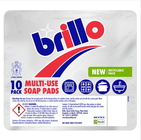 Brillo 10 Multi-Use Soap Pads -  Case of 1 Mr.Muscle
