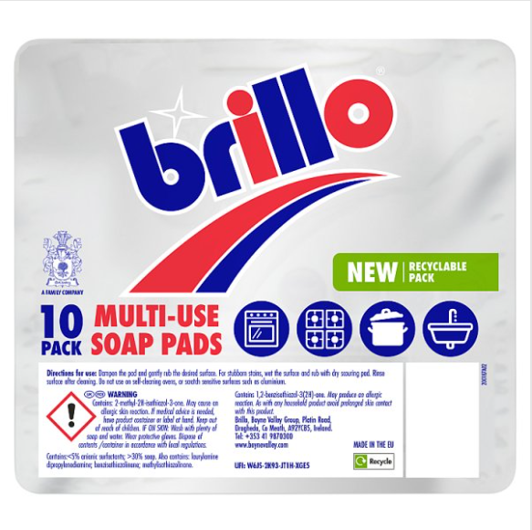 Brillo 10 Multi-Use Soap Pads -  Case of 1 Mr.Muscle