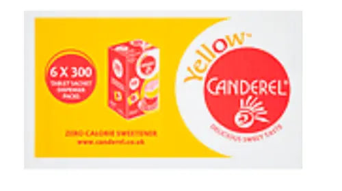 Canderel Yellow Tablet Sachets Dispencer Packs 153g, Case of 6 Canderel