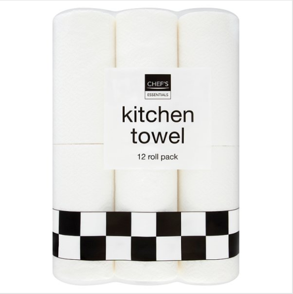 Chef's Essentials Kitchen Towel 12 Roll, case of 3 Chef's Essentials