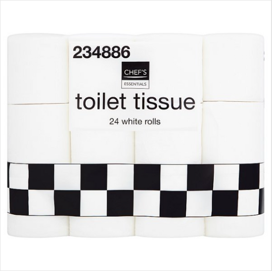 Chef's Essentials Toilet Tissue 24 White Rolls - Case of 1 Chef's Essentials