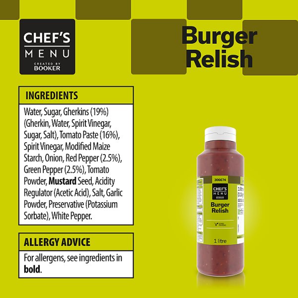 Chef's Menu Burger Relish 1 Litre