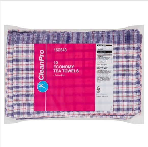 Clean Pro 10 Economy Tea Towels British Hypermarket-uk