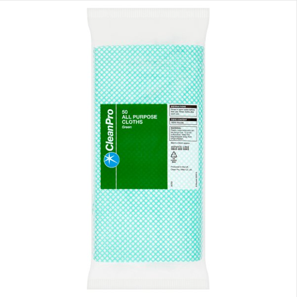 CleanPro 50 All Purpose Cloths Green - Case of 15 CleanPro