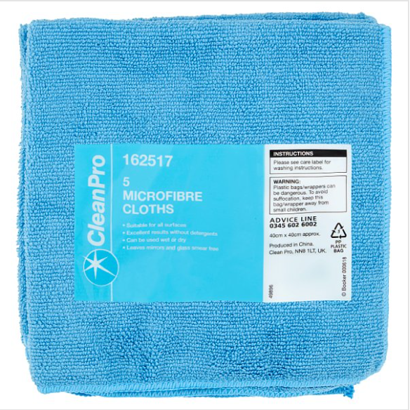 Clean Pro 5 Microfibre Cloths British Hypermarket-uk