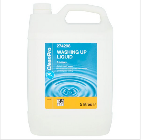 CleanPro Washing Up Liquid Lemon 5 Litres - Case of 3 CleanPro