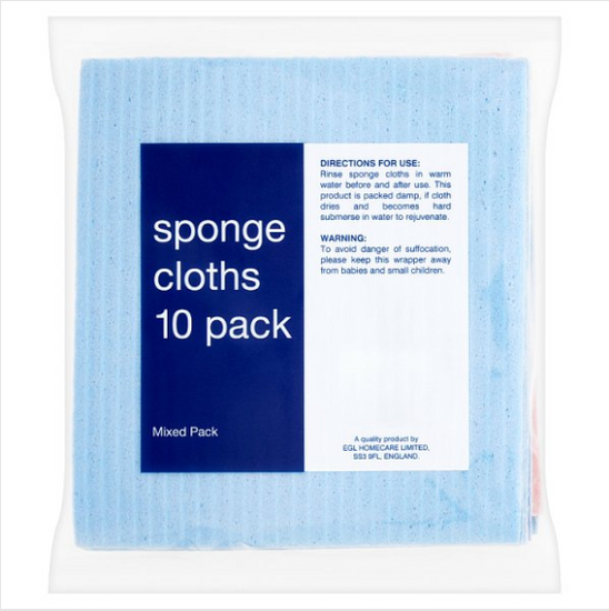 EGL Sponge Cloths 10 Mixed Case British Hypermarket-uk
