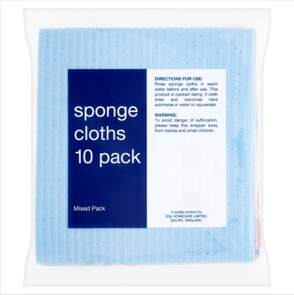EGL Sponge Cloths 10 Mixed Case British Hypermarket-uk