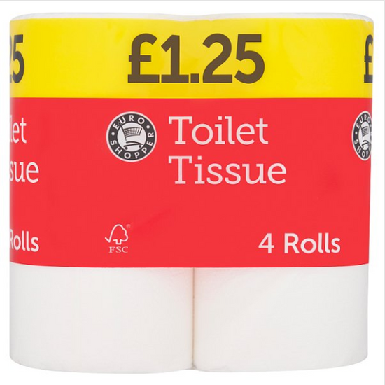 Euro Shopper Toilet Tissue 4 Rolls - Case of 12 Euro Shopper