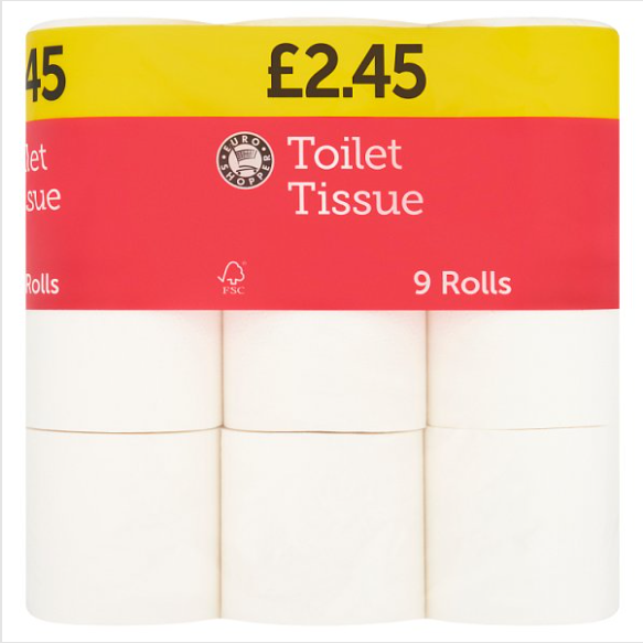 Euro Shopper Toilet Tissue 9 Rolls - Case of 5 Euro Shopper