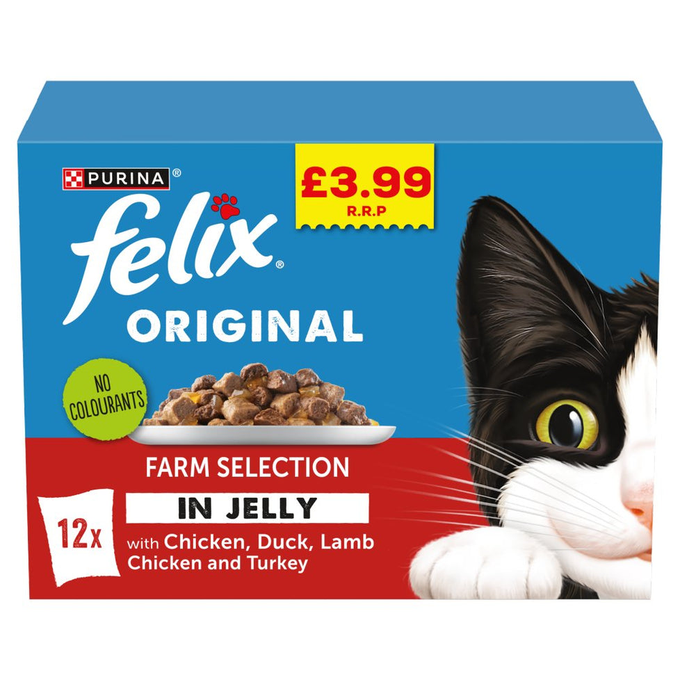 FELIX Original Farm Selection in Jelly Wet Cat Food 12x85g PMP