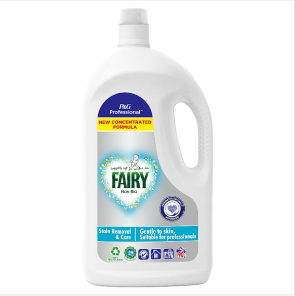 Fairy Non Bio Professional Non Bio Washing Liquid Laundry Detergent, 90 washes, 4.05L - Case of 1 P&G Professional