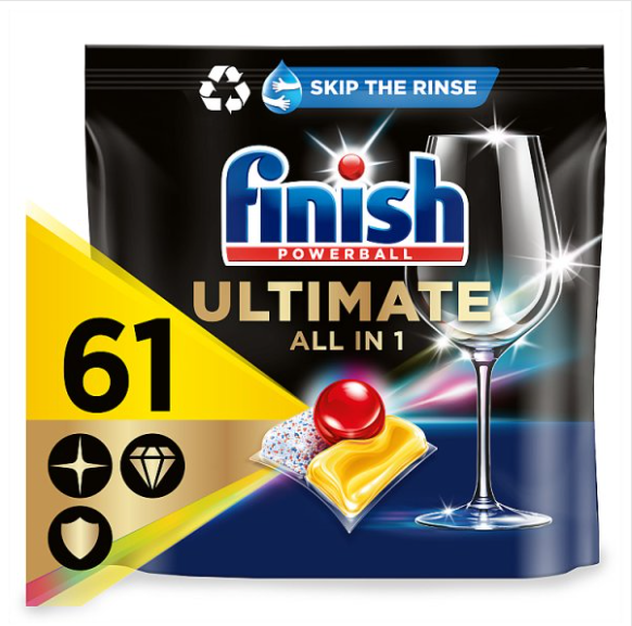 Finish Ultimate All in One Dishwasher Tablets 61 Lemon, Finish