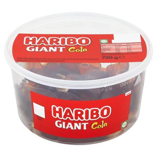 HARIBO Giant Cola Jelly Sweets Tub 720g