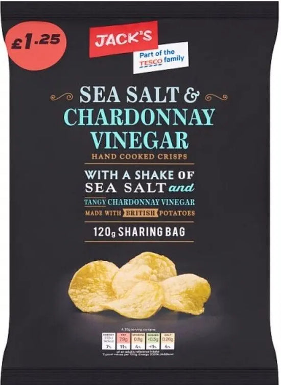 Jack's Sea Salt & Chardonnay Vinegar Hand Cooked Crisps – British ...