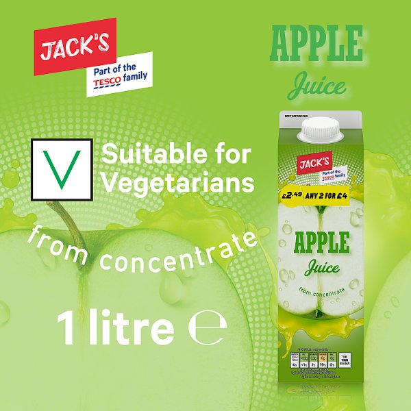 Jack's Apple Juice from Concentrate 1 Litre x 6