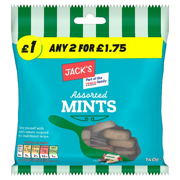 Jack's Assorted Mints 140g x 12