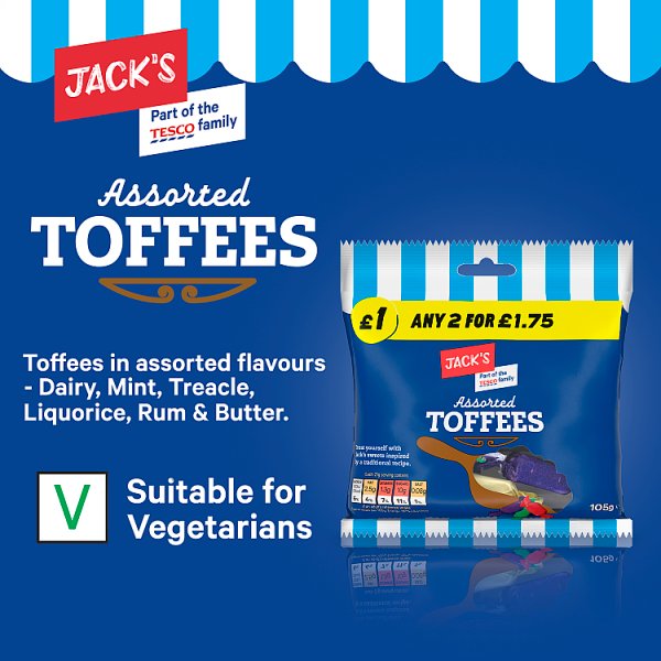 Jack's Assorted Toffees 105g x 12