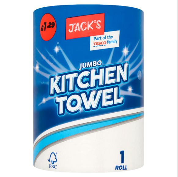 Jack's Jumbo Kitchen Towel 1 Roll - Case of 6 Jack's