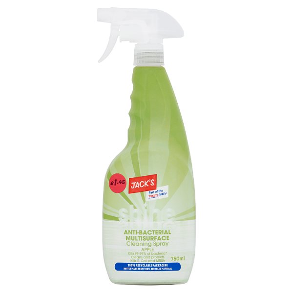 Jack's Shine Anti-Bacterial Multisurface Cleaning Spray Apple 750ml - Case of 6 Jack's