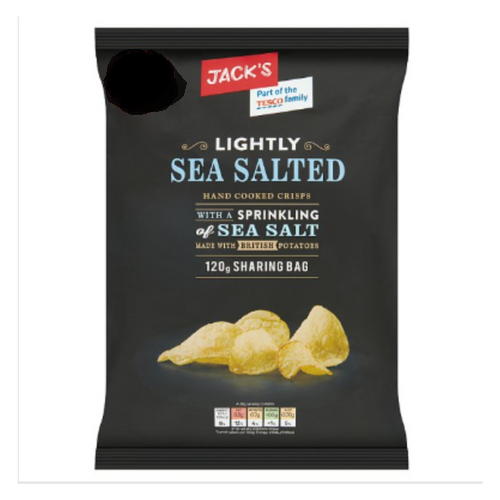 Jack's Lightly Sea Salted Hand Cooked Crisps 120g [PM £1.00 ], Case of 16 Jack's