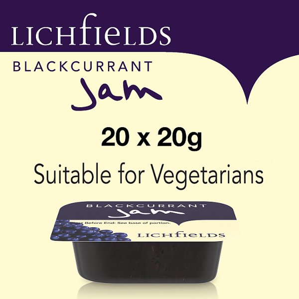 Lichfields Blackcurrant Jam 20 x 20g x 5