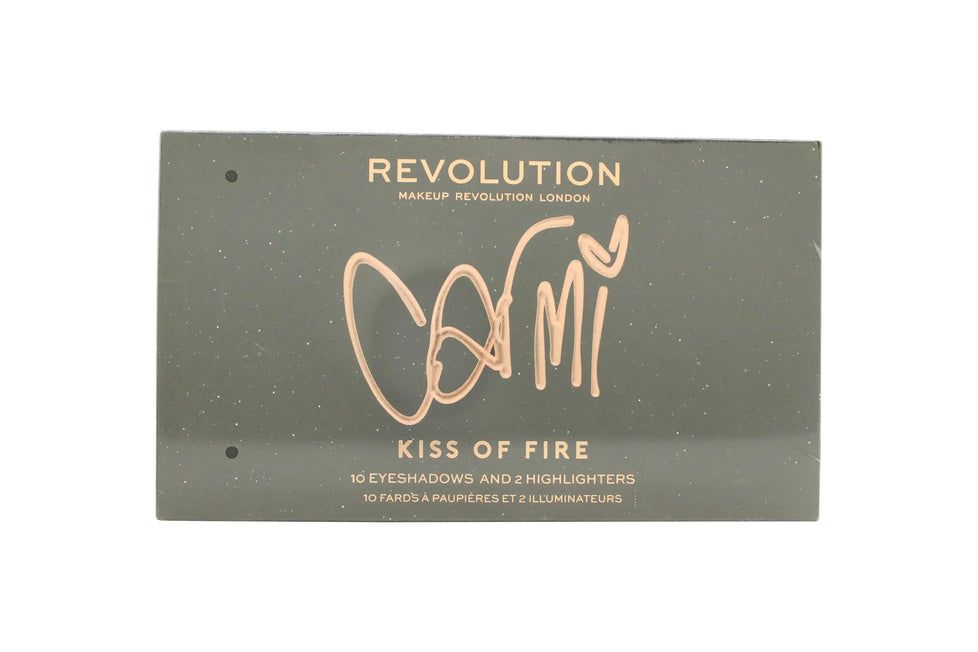 Makeup Revolution x Carmi Kiss On Fire Sminkpalett 10 x 2g Ögonskugga + 2 x 3.5g Highlighter Makeup Revolution