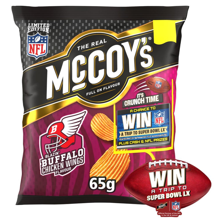 McCoy's Blazin' Buffalo Chicken Wings Crisps 65g x 20 £1.35 PMP