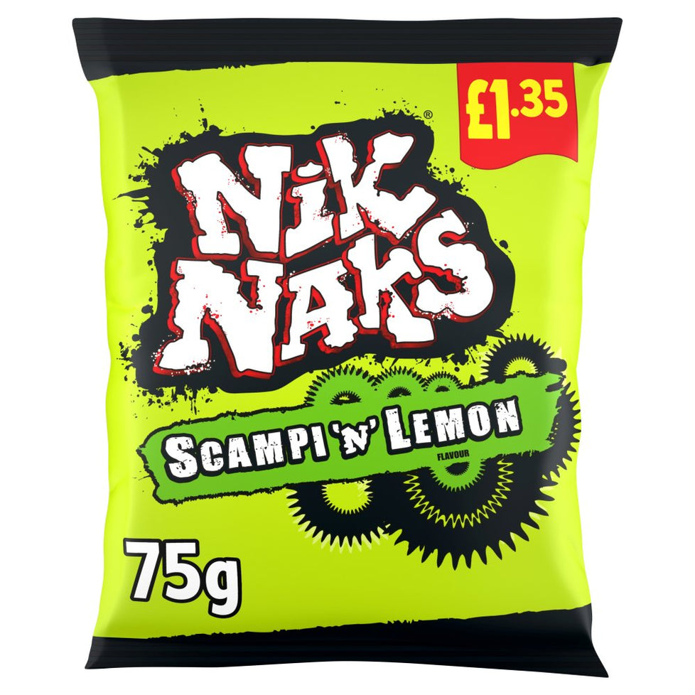 NiK NAKS Scampi 'N' Lemon Flavour 75g x 20 [PM £1.35]