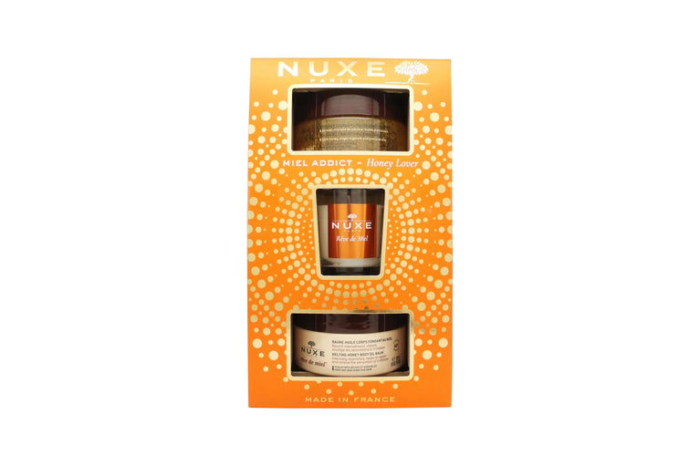 Nuxe Honey Lover Gift Set 175ml Rêve de Miel Body Scrub + 200ml Rêve de Miel Body Oil Balm + 70g Rêve de Miel Candle Nuxe