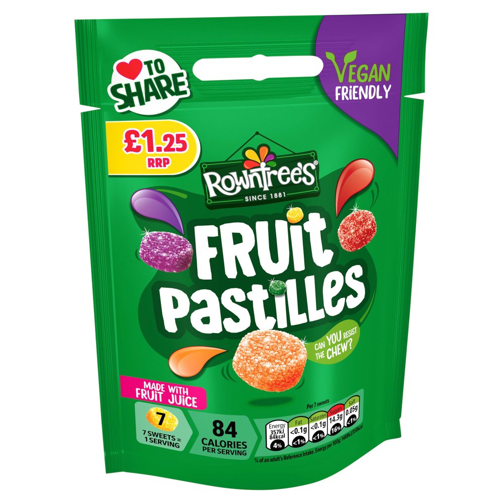Rowntree's Fruit Pastilles Sweets Sharing Bag 114g x 10 PMP £1.25