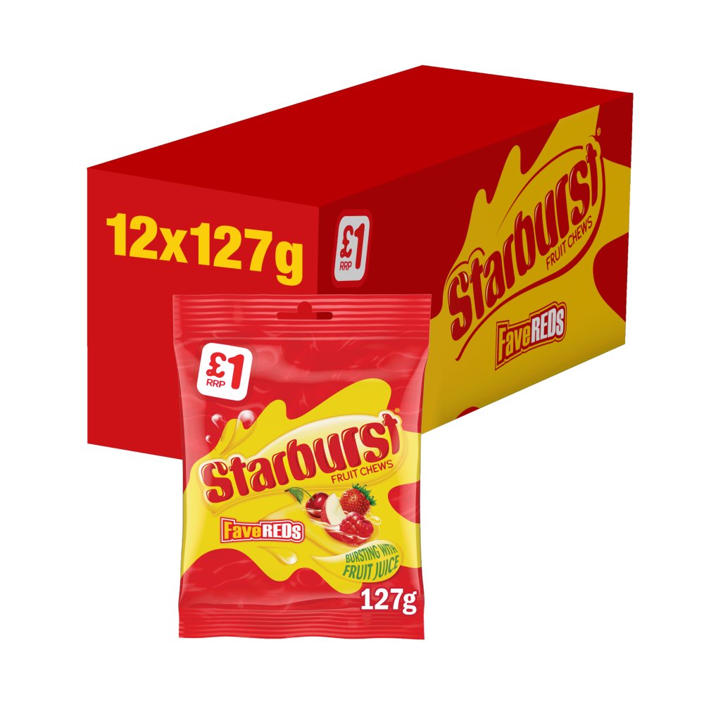 Starburst Reds Starburst Fave Reds Vegan Chewy Sweets Fruit Flavoured Treat Bag £1 PM ...