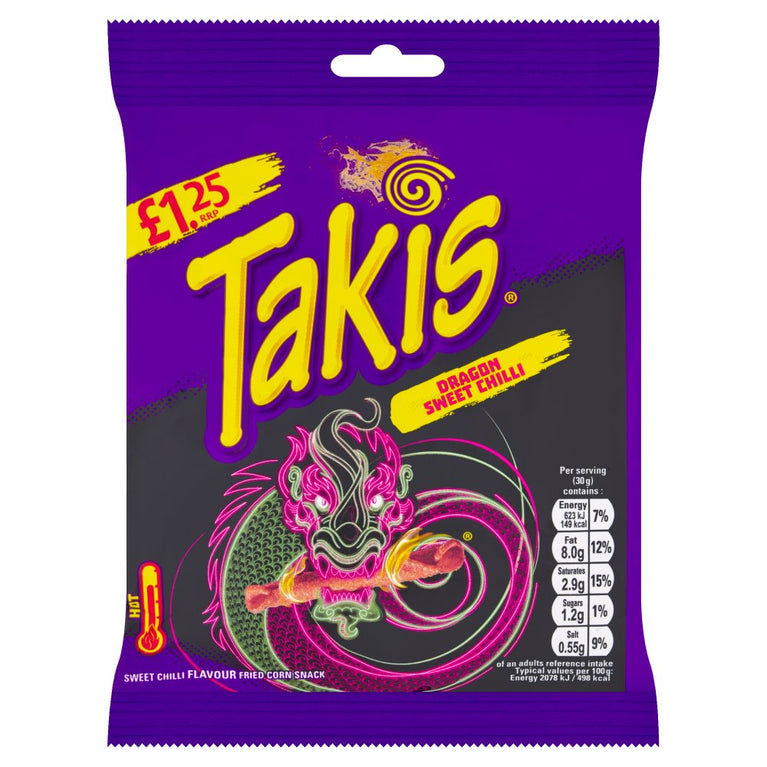 Takis Dragon Sweet Chilli Sweet Chilli Flavour Fried Corn Snack 55g x 21