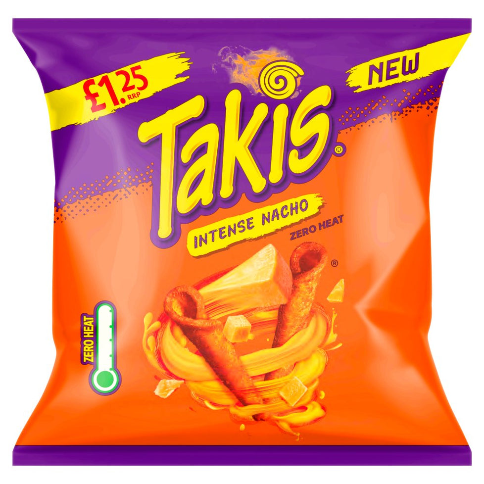 Takis Intense Nacho Seasoned Cheese Flavour Fried Corn Snack 55g x 21