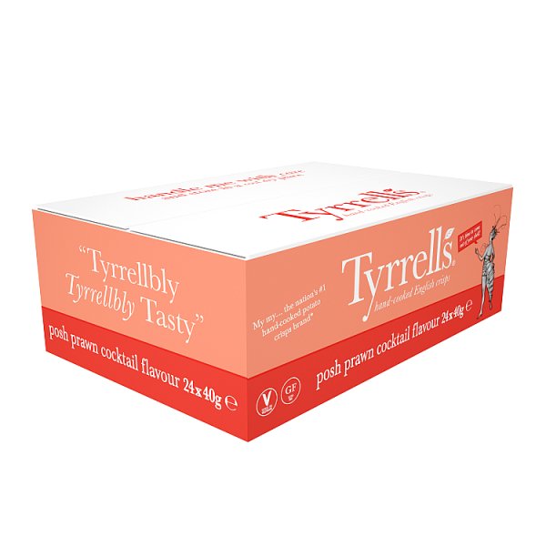 Tyrrells Posh Prawn Cocktail Crisps 40g x 24