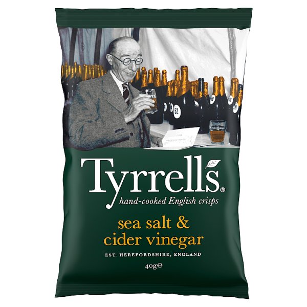 Tyrrells Sea Salt & Cider Vinegar Crisps 40g x 24