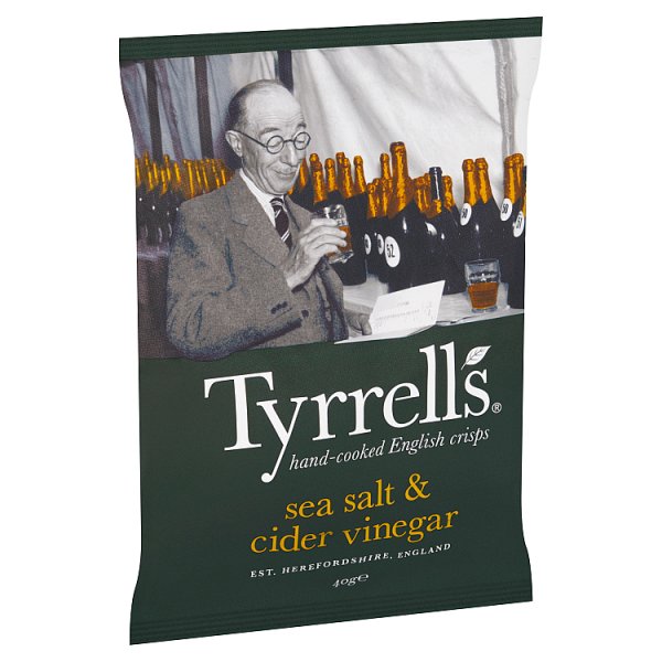 Tyrrells Sea Salt & Cider Vinegar Crisps 40g x 24