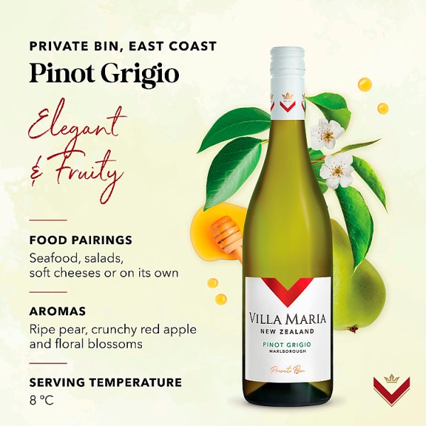 Villa Maria Private Bin Pinot Grigio White Wine 75cl x 6