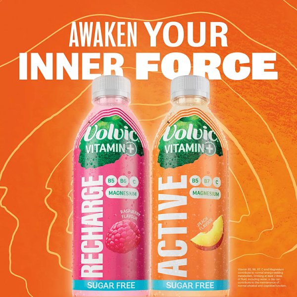 Volvic Vitamin + Peach Active - Vitamin Flavoured Water Sugar Free 750ml x 6