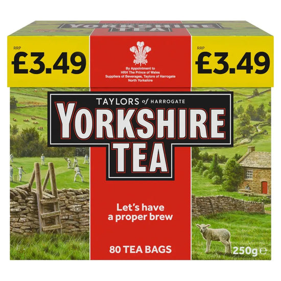 Yorkshire Tea 80 Tea Bags 250g, Case of 5 Yorkshire