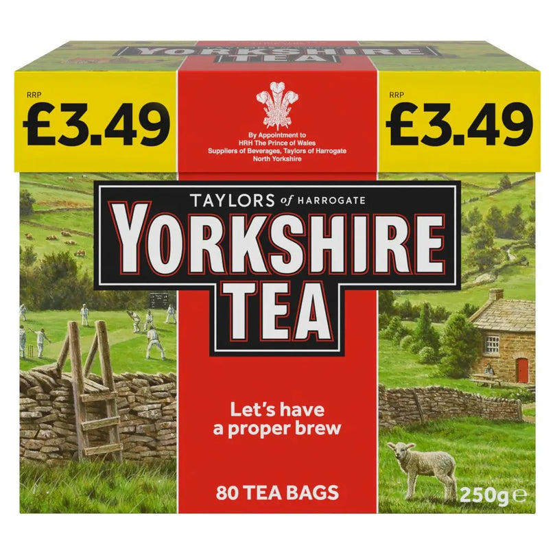 Yorkshire Tea 80 Tea Bags 250g, Case of 5 Yorkshire