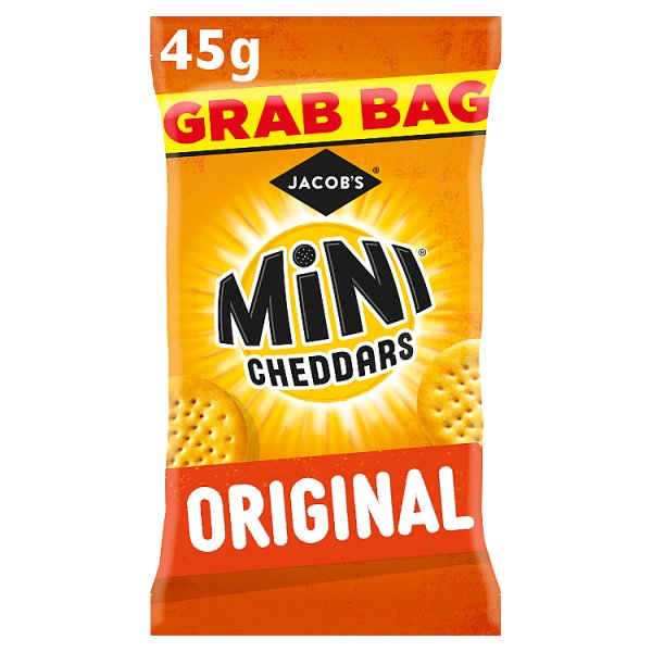 Jacob's Mini Cheddars Original Baked Snacks Grab Bag 45g Case of 30