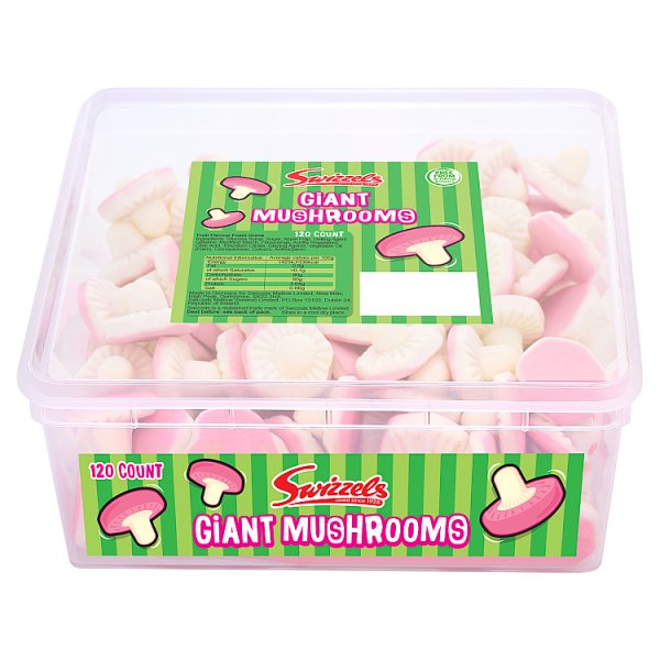 Swizzels Giant Mushrooms 120ct Sweet Tub Case of 1
