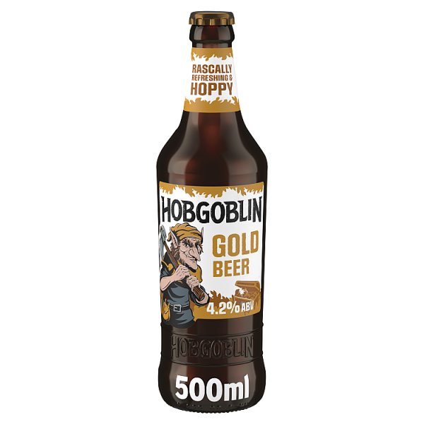 Hobgoblin Gold Ale Golden Beer 500ml Bottle Case of 8