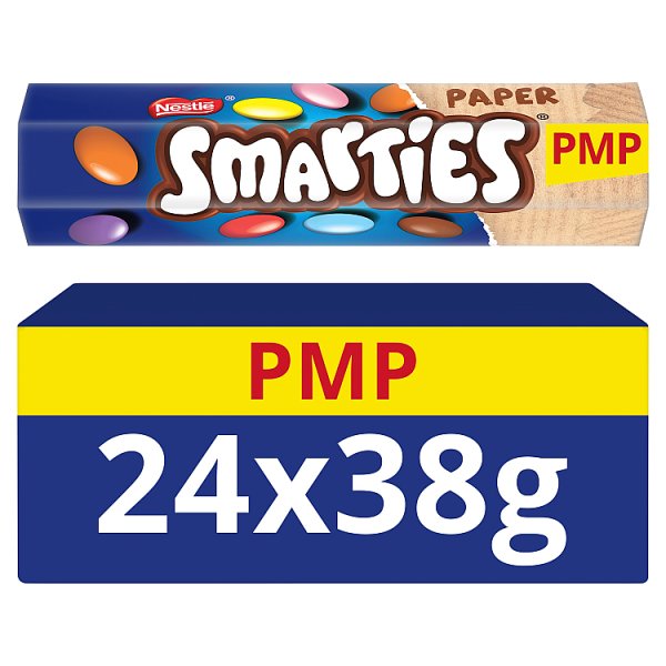 Smarties Milk Chocolate Tube 38g PMP 89p Case of 24