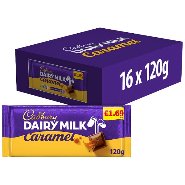Cadbury Dairy Milk Caramel Chocolate Bar 120g Case of 16